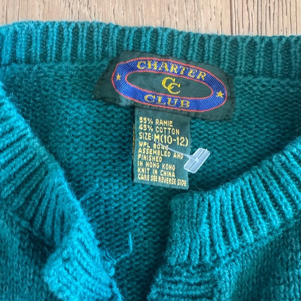 vintage charter club kids farm sweater cardigan Medium - Picture 3 of 4